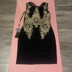 Black and Gold Cocktail Dress